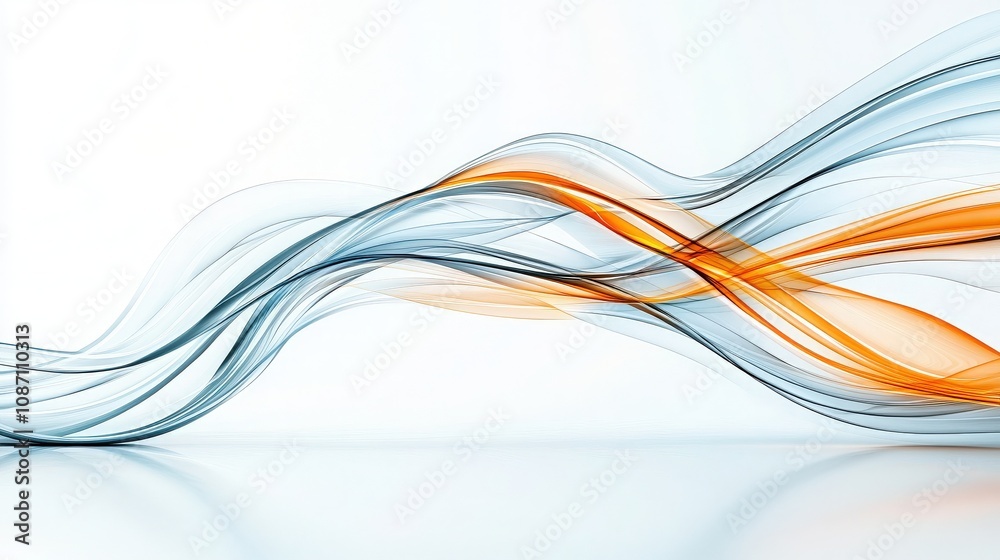 Fototapeta premium Abstract Blue and Orange Waves.