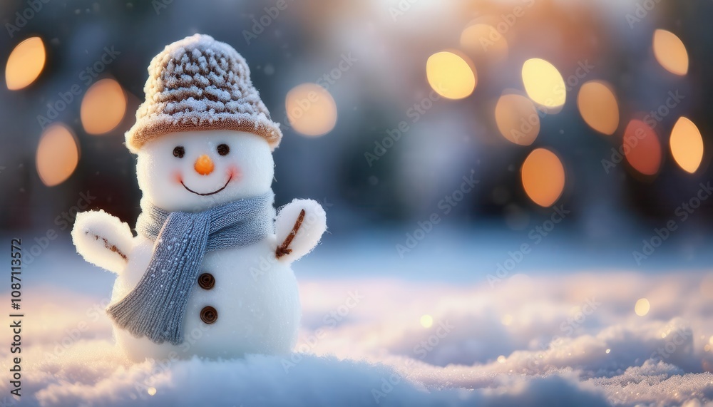 Adorable Handmade Snowman Decor with Knitted Hat and Scarf. Perfect Winter Holiday Ornament Inspiration for Cozy Christmas Ambience and Festive Craft Ideas Featuring Warm Lighting Bokeh Adorable Handmade Snowman Decor with Knitted Hat and Scarf. Perfect Winter Holiday Ornament Inspiration for Cozy Christmas Ambience and Festive Craft Ideas Featuring Warm Lighting Bokeh