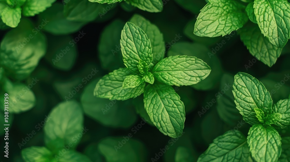 Peppermint leaves with vibrant green colors, showcasing intricate leaf patterns and textures, emphasizing the natural remedy for health benefits. Peppermint leaves with vibrant green colors, showcasing intricate leaf patterns and textures, emphasizing the natural remedy for health benefits.