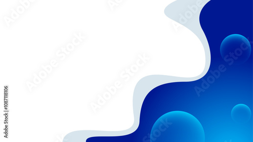 blue fluid abstract background with bubble photo