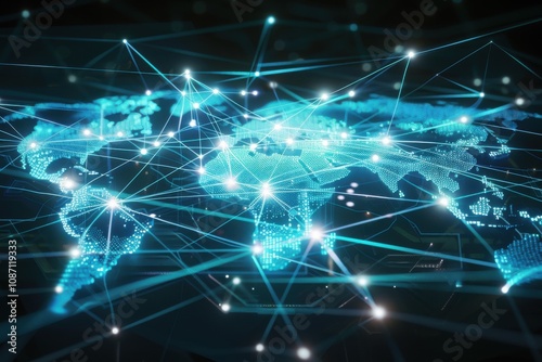 Global Network Connects Continents with Data, Communication, and Technology Seamlessly