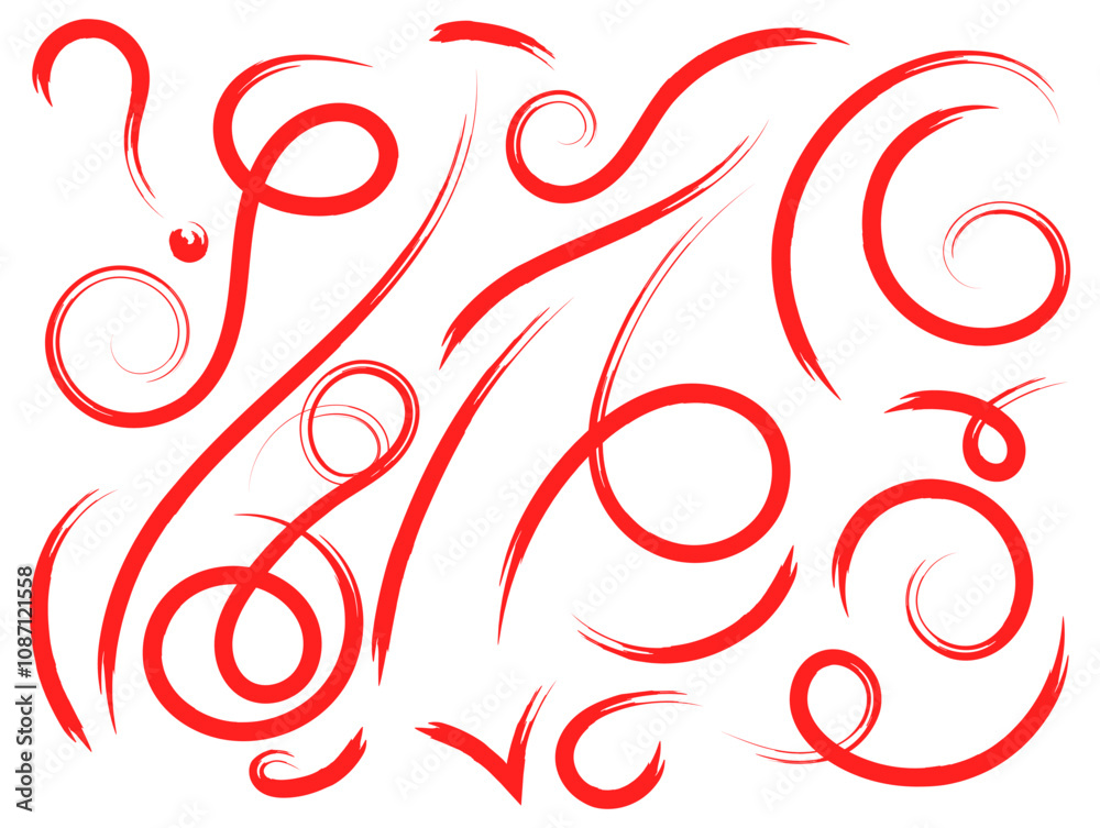 abstract Hand Art Red Tail Vector Bundle background abstract Hand Art Red Tail Vector Bundle background