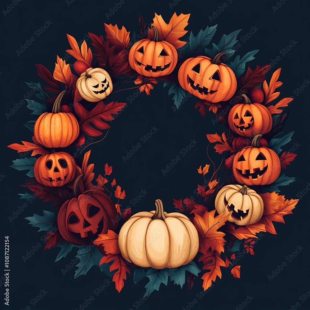 Halloween Pumpkin Wreath Halloween Pumpkin Wreath