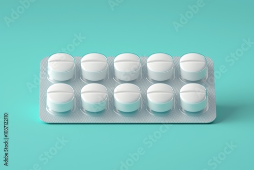 Box of antihistamine tablets, allergy relief medication, 3D illustration
