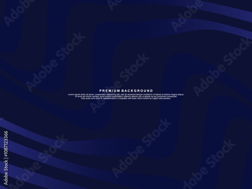 Blue Web Banner template waving design. advertising banner layout. Vector horizontal template for digital luxury business banner, contemporary formal invitation, luxury voucher, certificate, etc.