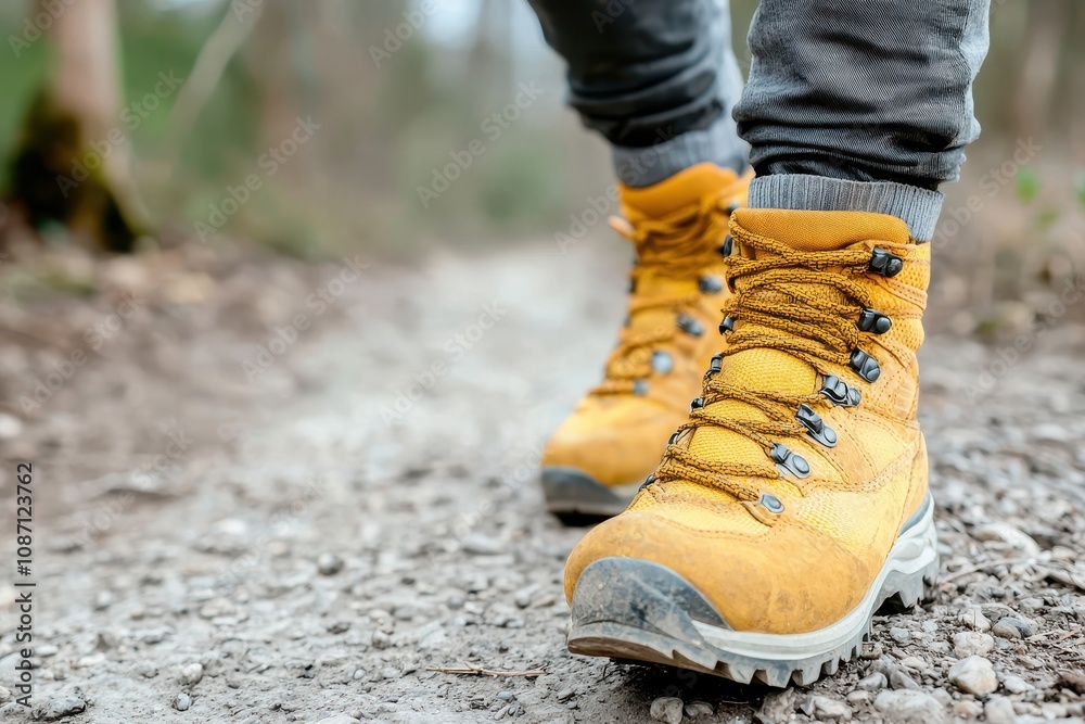 Hiker with twisted ankle, outdoor injury, 3D illustration Hiker with twisted ankle, outdoor injury, 3D illustration