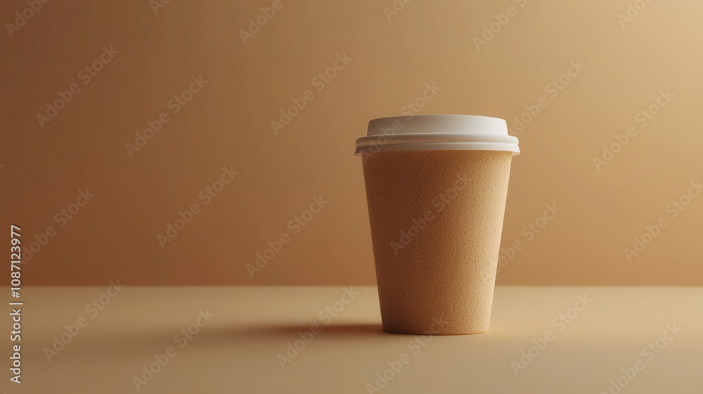 A single 3D render of a coffee cup on a soft-colored background, symbolizing focus and simplicity in professional settings A single 3D render of a coffee cup on a soft-colored background, symbolizing focus and simplicity in professional settings