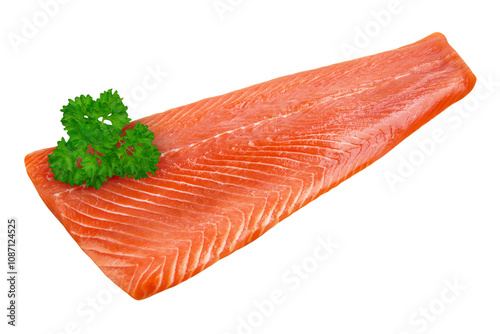 Filet of Salmon trout isolated on white background photo