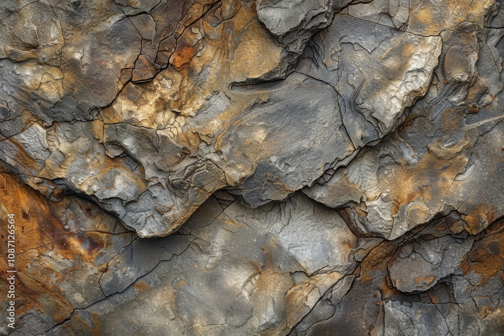 Rock Surface Shows Texture and Patterns with Cracks and Colors Rock Surface Shows Texture and Patterns with Cracks and Colors