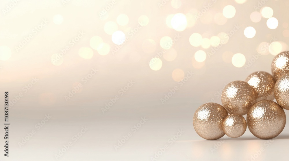 Fototapeta premium A bunch of gold balls are on a white background