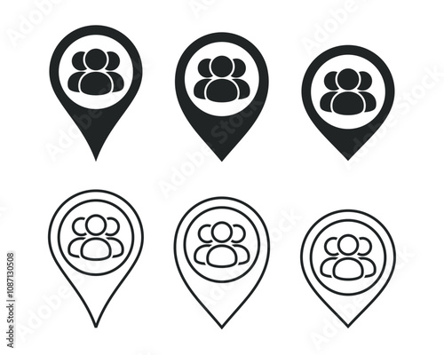 People pin location. IIlustration vector