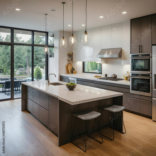 Beautiful shot of a modern house kitchen