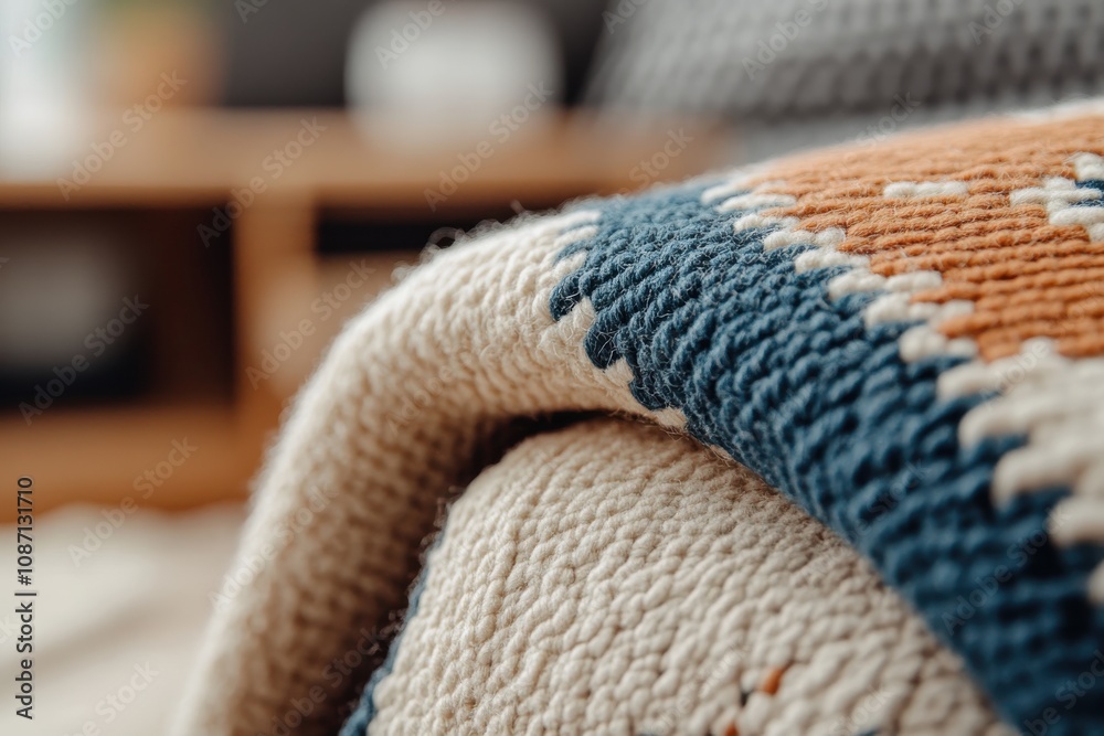 This image features a stylish textile with a patterned fold, highlighting its craftsmanship and attention to detail, suitable for modern home décor. This image features a stylish textile with a patterned fold, highlighting its craftsmanship and attention to detail, suitable for modern home décor.
