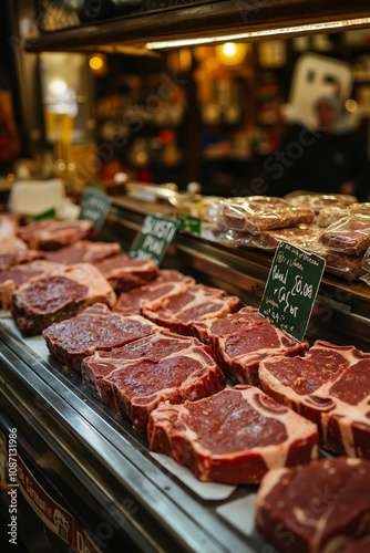 A display case filled with lots of different types of meat