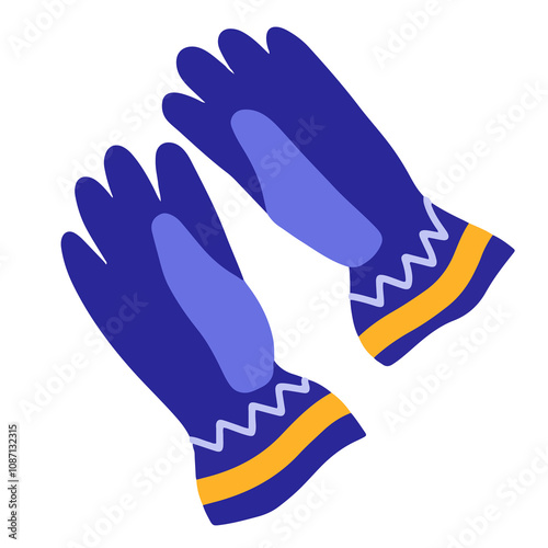 Gants d'hiver en flat design photo