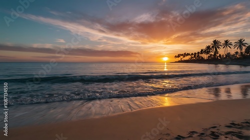 sunset on the beach