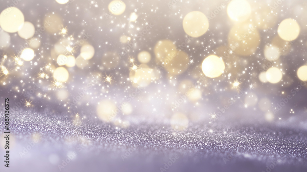 Ethereal Winter Wonderland: Abstract Glittery Background with Soft Violet Hues and Feathery Snowflakes, Perfect for Festive Designs. Ethereal Winter Wonderland: Abstract Glittery Background with Soft Violet Hues and Feathery Snowflakes, Perfect for Festive Designs.