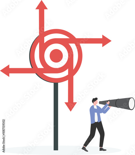 Decision making, decide the right way or choosing options, best alternative or solution to success, business direction or thinking concept,

