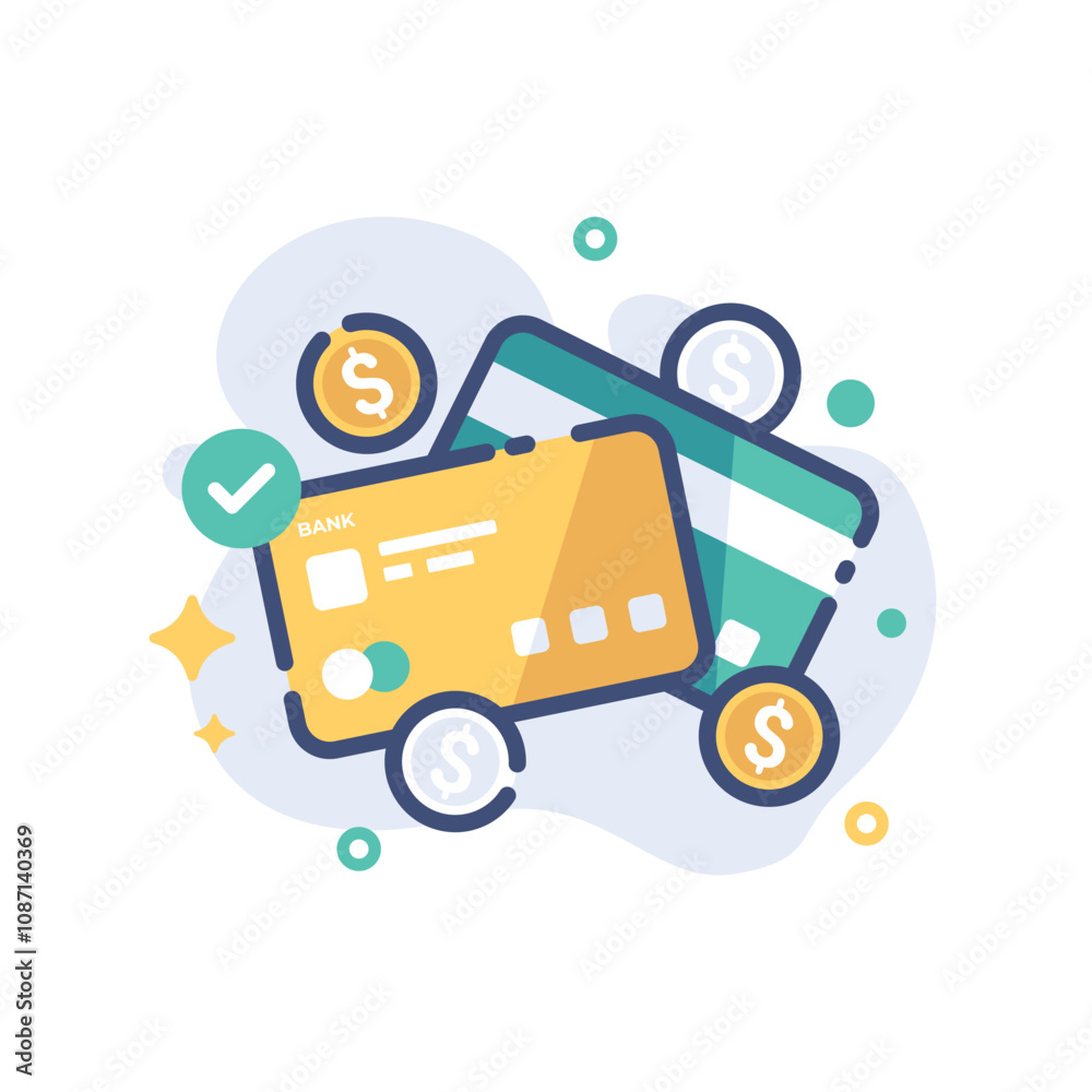 Fototapeta premium Credit Card - modern single vector line icon