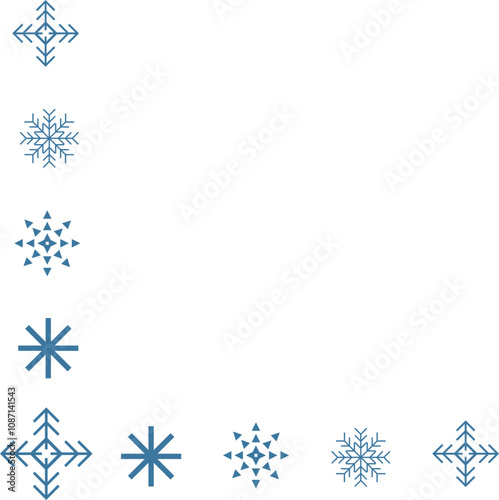 corner winter snowflake frame