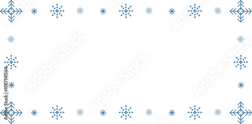 rectangle winter snowflake frame