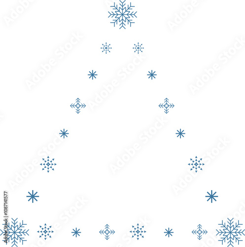 triangle winter snowflake frame