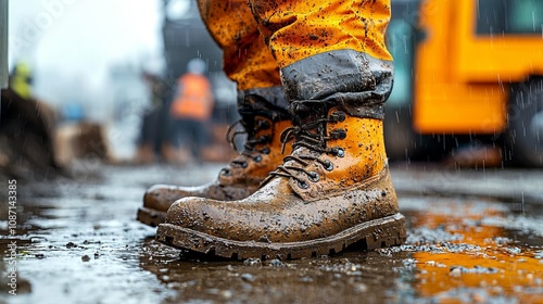 Wet Work Boots in a Construction Environment photo