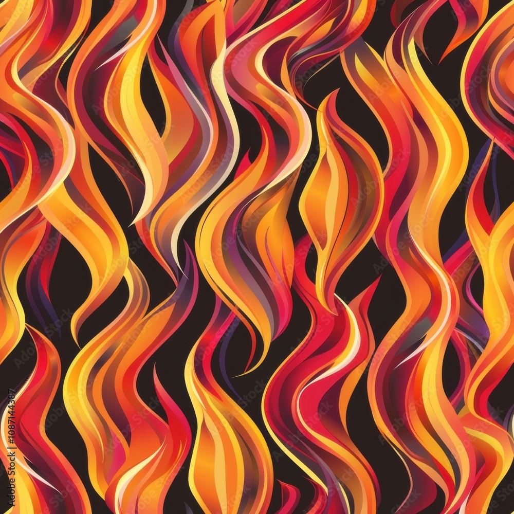 Fiery Abstract Waves Flow and Ignite Passionately on Dark Background Fiery Abstract Waves Flow and Ignite Passionately on Dark Background