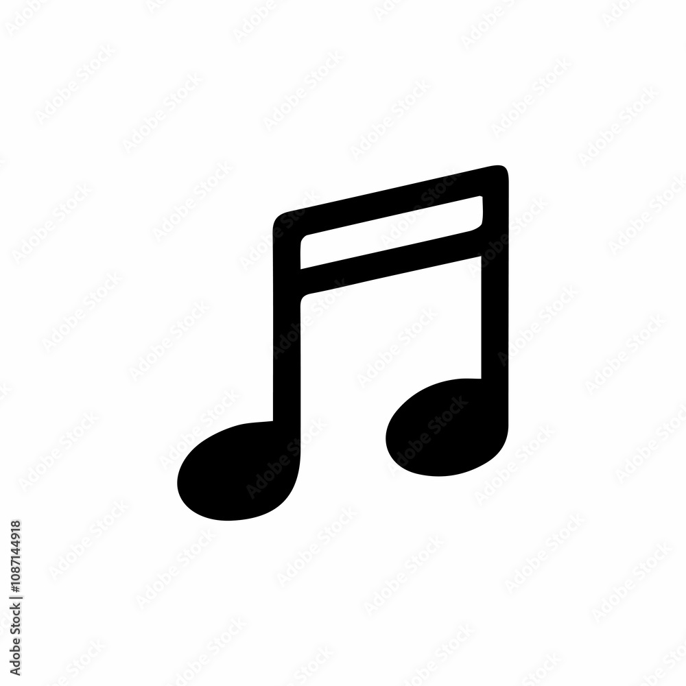 Music icon in hand drawn style isolated on white background Music icon in hand drawn style isolated on white background