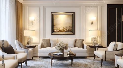Elegant Living Room Interior Design with Classic Decor