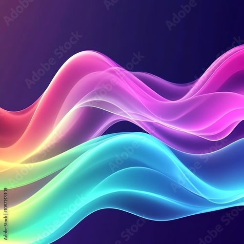 Vibrant, colorful abstract wave background. Perfect for designs needing a dynamic, energetic feel. Smooth, flowing lines create a sense of movement and fluidity.