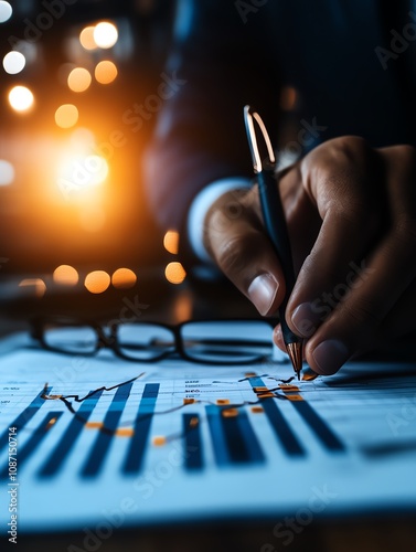 Analyzing financial data with charts photo