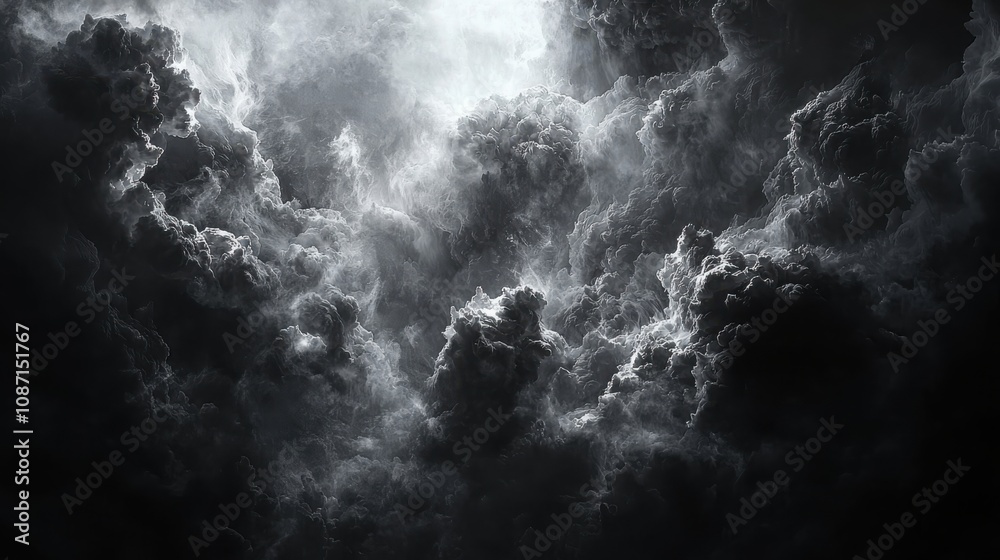 Fototapeta premium Mysterious dark clouds gathering over a stormy sea digital illustration atmospheric environment dramatic viewpoint
