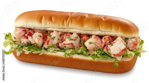 Fresh Lobster Roll with Crisp Lettuce and Soft Bun