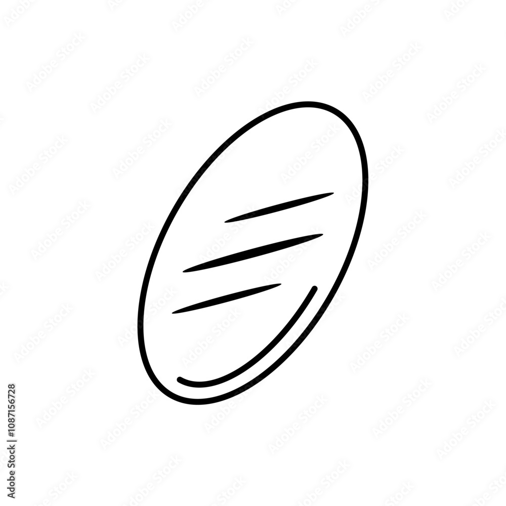 bread icon, line vector isolated on white background. trendy and modern design bread icon, line vector isolated on white background. trendy and modern design