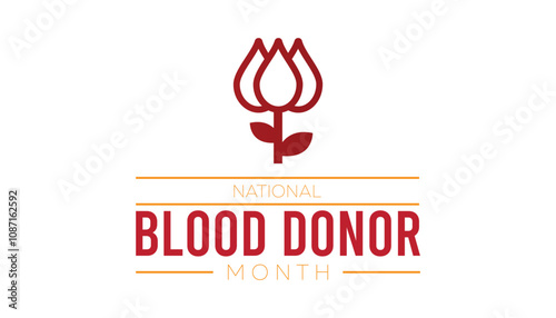 National Blood Donor Month observed each year during January. Healthcare Medical Awareness concept. Vector template for banner, greeting card, poster with background.