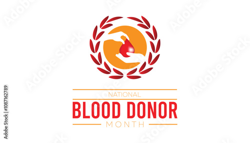 National Blood Donor Month observed each year during January. Healthcare Medical Awareness concept. Vector template for banner, greeting card, poster with background.