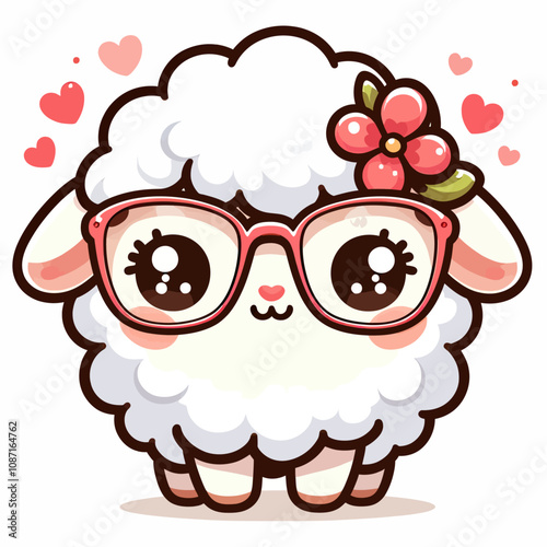 Wallpaper Mural cute sheep with glass  Torontodigital.ca