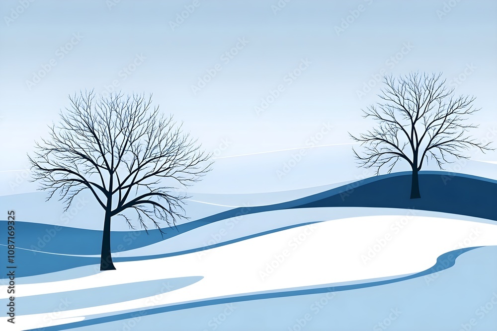 Fototapeta premium Beautiful autumn mountain landscape. Vector illustration. winter Vector art style landscape. Sunset in mountains illustration, nature, vector, background, hill, sky, mountain, tree, environment,