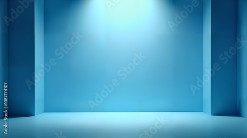 Immaculately Designed Light Blue Cyclorama Stage for Optimal Performing Arts and Photographic Experiences