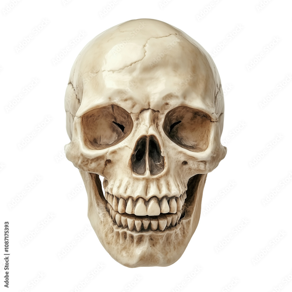 Realistic skull figurine isolated on transparent background Realistic skull figurine isolated on transparent background
