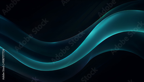 Wave background with elegant blue neon wave effect. Premium design for wallpaper, banner, poster.