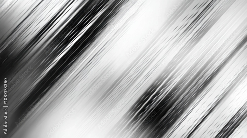 Fototapeta premium Abstract Black and White Background with Diagonal Lines Creating a Sense of Movement and Depth in a Contemporary Artistic Style for Various Design Projects