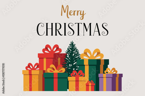 Christmas gift box vector silhouette illustration