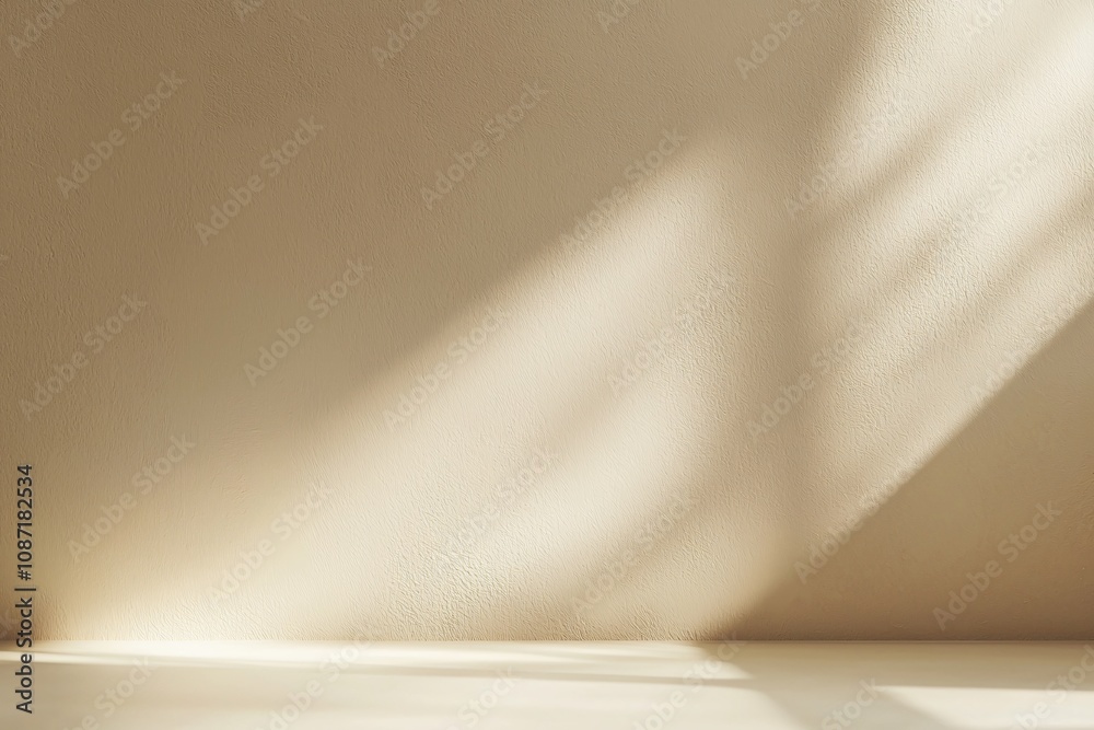 Soft Light and Shadow Play on a Minimalist Beige Wall Soft Light and Shadow Play on a Minimalist Beige Wall