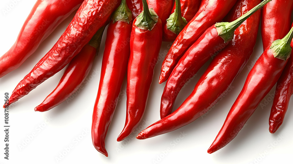 Red Chili Peppers Close Up Illustration Red Chili Peppers Close Up Illustration