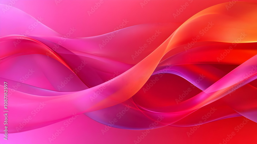 Obraz premium Abstract Background with Flowing Pink and Orange Waves