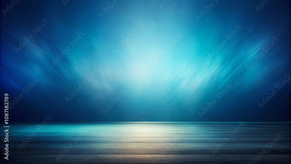 Fototapeta premium Abstract Blue Background with Wooden Floor for Design Projects