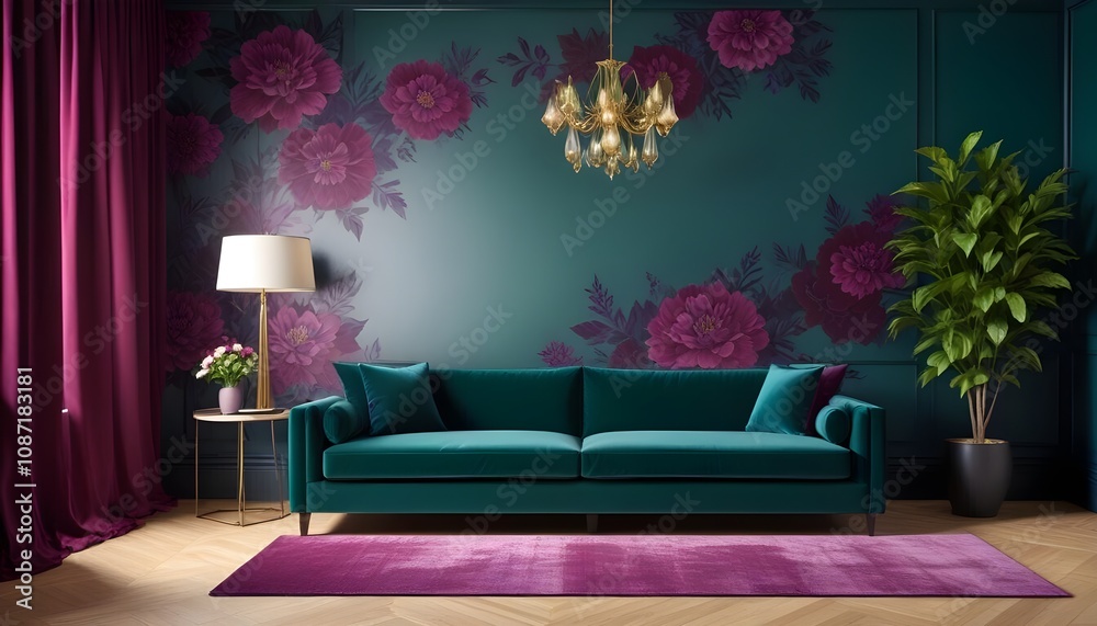 Illustration of the living room interior Illustration of the living room interior