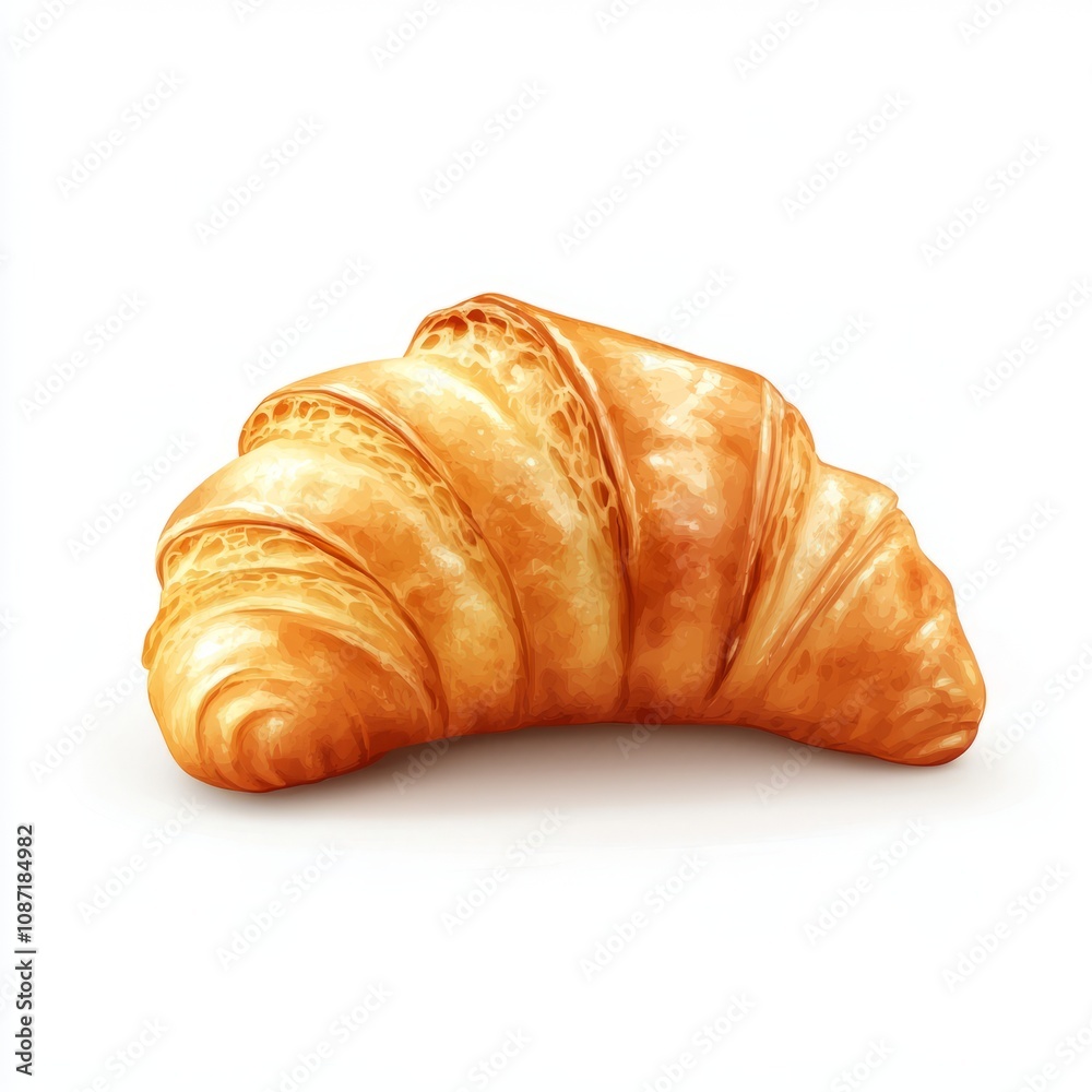 croissant realistic isolated on white background